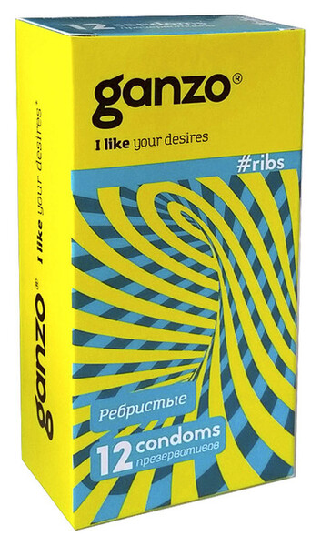 Презервативы Ganzo Ribs №12, ребристые