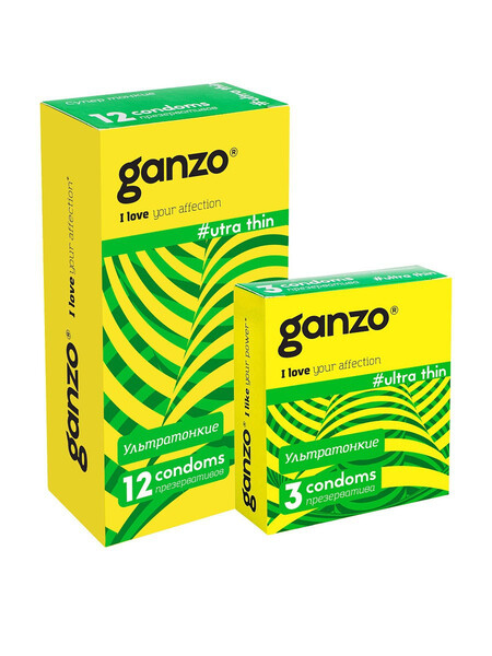 Презервативы Ganzo Ultra thin №12 (Ультра тонкие)