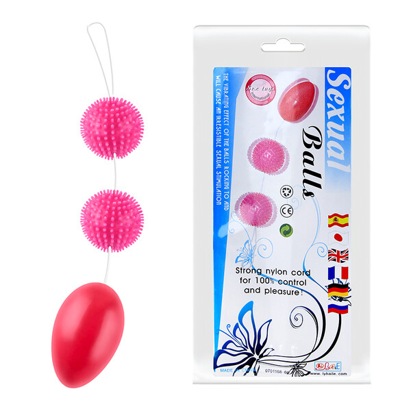 Анально-вагинальные розовые шарики со смещенным центром тяжести
