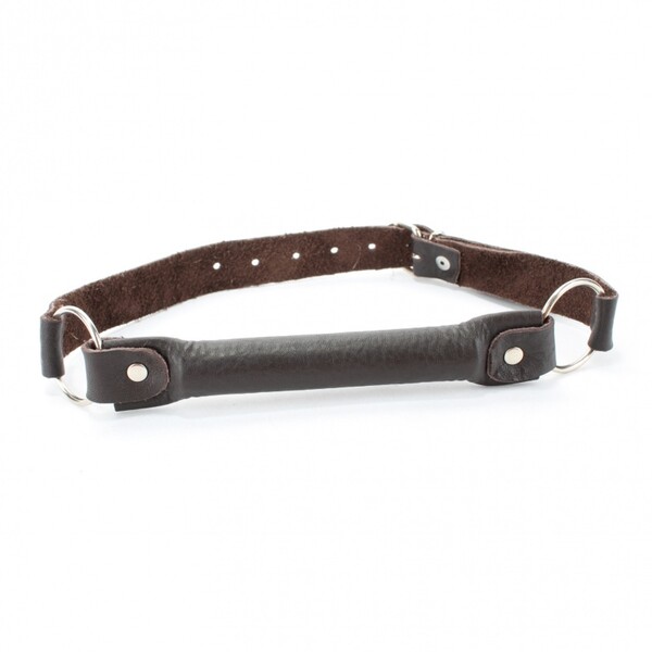 Кляп-трензель из темно-шоколадной кожи