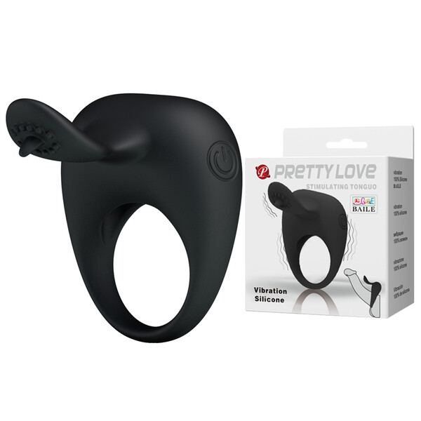 Вибро-кольцо с клиторальным стимулятором Pretty Love Stimulating Tonguo
