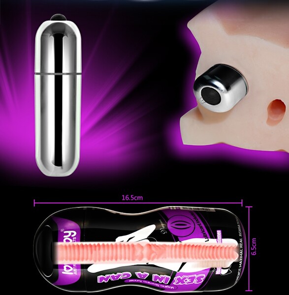 Мастурбатор в колбе с вибрацией SEX IN A CAN Vibrating Vagina Stamina Tunnel