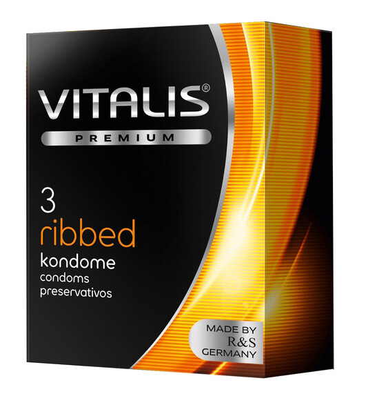Презервативы VITALIS PREMIUM №3 ribbed - ребристые
