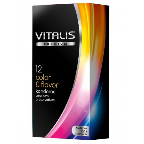 Презервативы VITALIS PREMIUM №12 color and flavor - цветные/ароматизированные