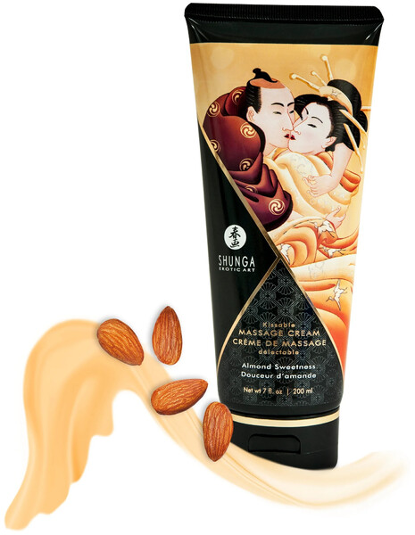 Съедобный крем Shunga для эротического массажа с ароматом миндаля 200 мл