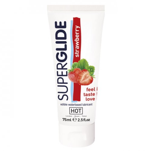 Superglide Strawberry съедобный лубрикант со вкусом клубники 75 мл.