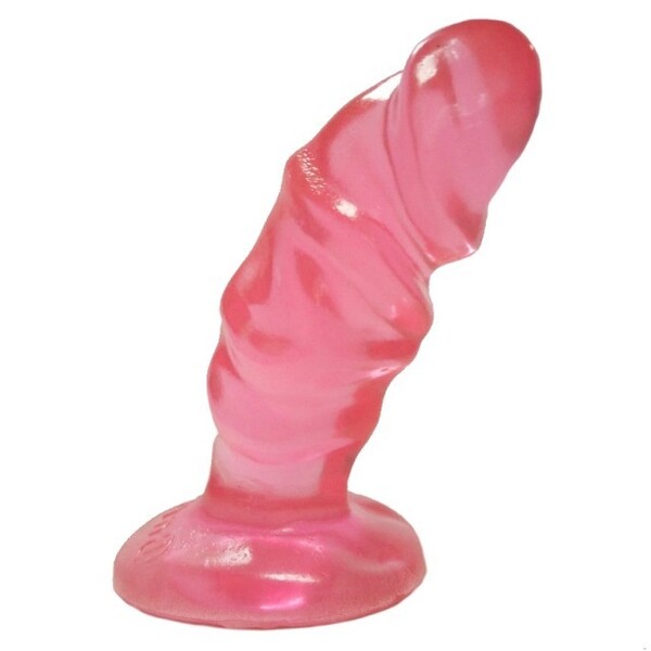 Анальный фаллос-пробка с присоской розовый