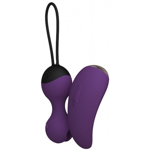 Виброшарики Кегеля с вибро-пультом ду SuperNova пурпурные