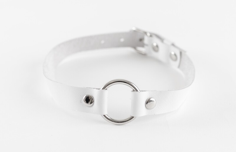 Чокер из натуральной кожи White