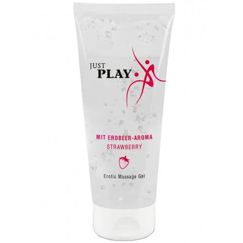 Гель-любрикант Just Play для секса и массажа с ароматом клубники 200 мл