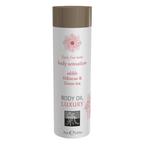 Съедобное масло для тела - Гибискус и Зеленый Чай 75 мл.