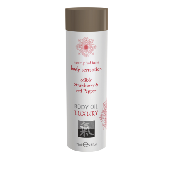 Съедобное масло для тела Клубника и Красный перец 75 мл.