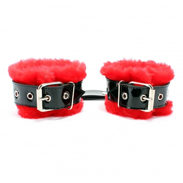 Наручники BDSM Light с красным мехом