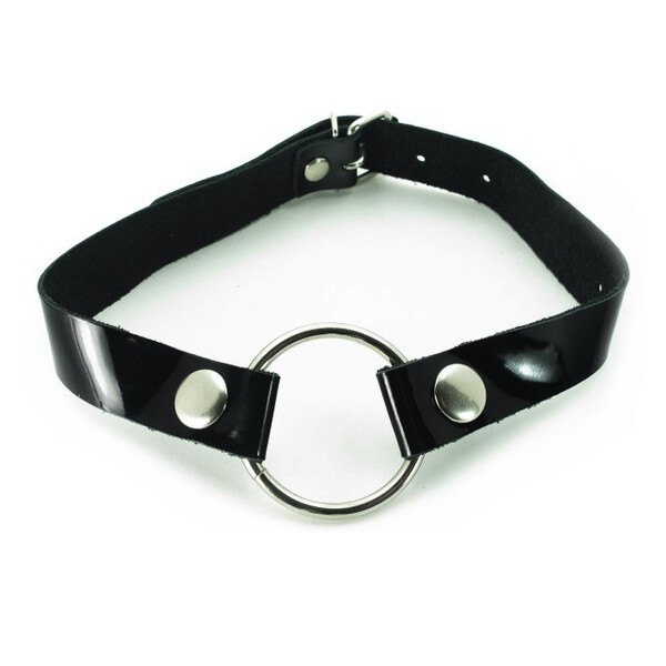 Кляп с кольцом на кнопках тёмный лак