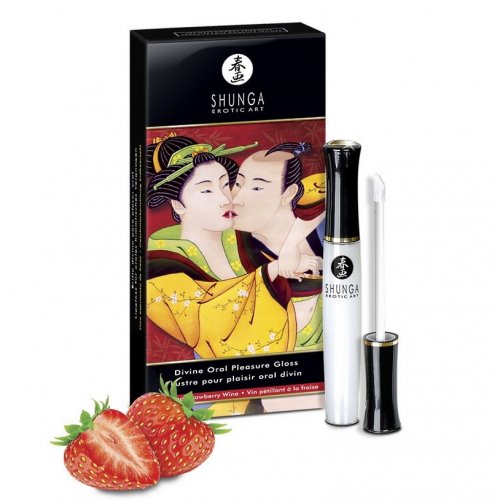 Блеск для губ Shunga Божественное удовольствие Клубника и шампанское 10 мл