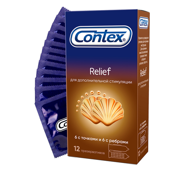 Презервативы Contex №12 Relief с ребрами и точками