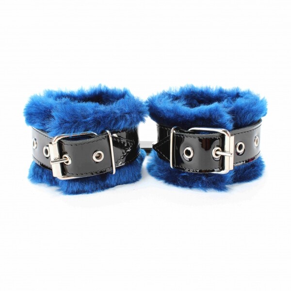 Наручники BDSM Light с синим мехом