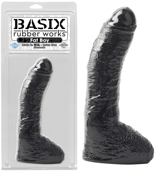 Фаллоимитатор с мошонкой Basix Rubber Works 10 Fat Boy Black