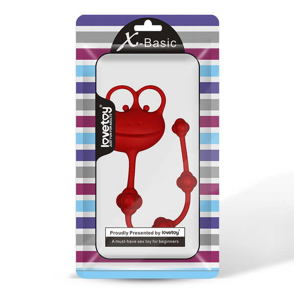 Анальная цепочка красная Silicone Frog Anal Beads-Red