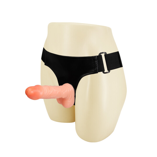 Страпон с мошонкой на трусиках телесный