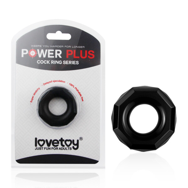 Эрекционное кольцо черное POWER PLUS COCK RING