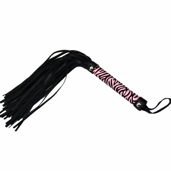 Леопардовая плеть розово-черная