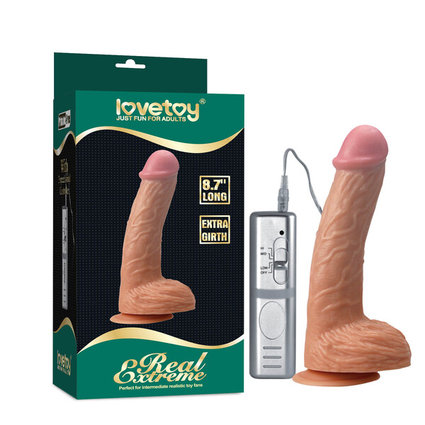 Вибратор на присоске Real Extreme Extra Girth Vibrating Dildo 22 см
