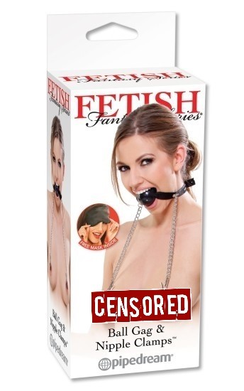 Кляп и зажимы для сосков FF Ball Gag and Nipple Clamps