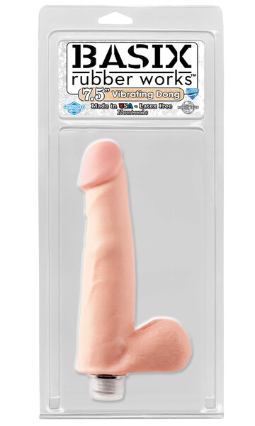 Вибратор с мошонкой Basix Rubber Works 7.5 Vibrating Dong