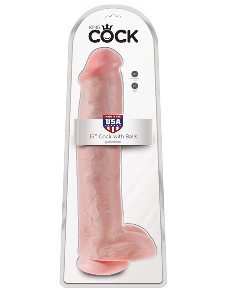 Фаллоимитатор на присоске King Cock 15 Cock with Balls