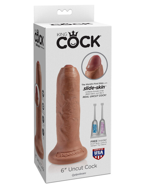 Фаллоимитатор King Cock 6 Uncut Tan с присоской