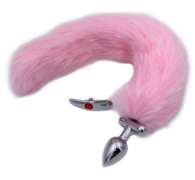 Металлическая анальная пробка со съемным хвостиком